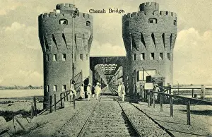 Bridge spanning the Chenab River, Chiniot, Pakistan