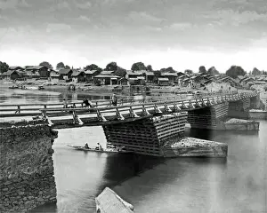 Jammu Prints: Bridge in Srinagar, Jammu and Kashmir, India