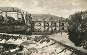 Llangollen Prints: The Bridge and Weir - Llangollen, Wales