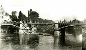 Bridge wrecked by Germans, La Ferte Sous Jouarre, WW1