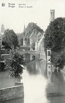Bruges Prints: Bridges and Green Quay, Bruges, Belgium