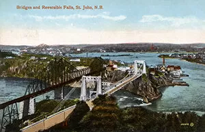 Bridges and reversible falls, St John, New Brunswick, Canada