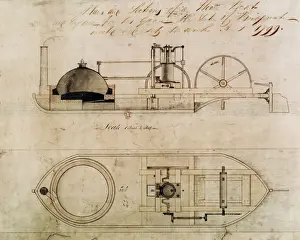 Bridgewater canal boat diagram, by William Sherratt, 1799