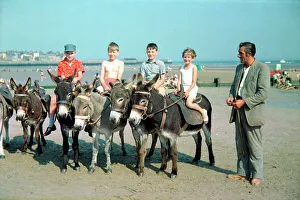 Donkey Prints: Bridlington - Donkeys on beach