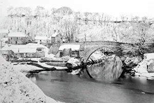 Aberdeen Prints: Brig O Balgownie in Winter, Aberdeen, Victorian period