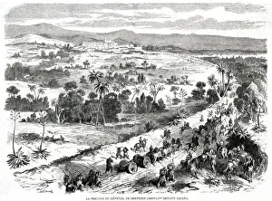 Cannons Prints: The Brigade of General de Berthier arrives before Xalapa