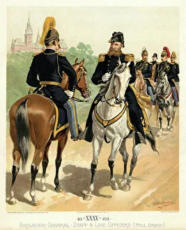 Brigadier Prints: Brigadier-General, Staff and Line Officers, Full Dress