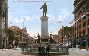 Images Dated 28th November 2011: Brigham Young Monument - Main Street, Salt Lake City
