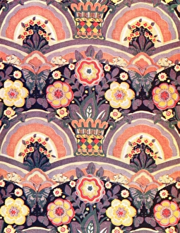 Images Dated 31st August 2012: Brightly coloured floral pattern with butterflies