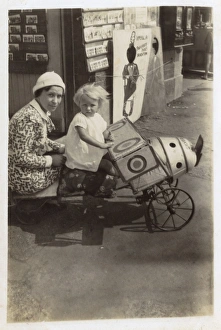 Brighton - Mother and daughter pose in Toy aeroplane Brighton - Mother and daughter pose in Toy aeroplane