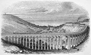 Lewes Prints: The Brighton viaduct across the Preston Road