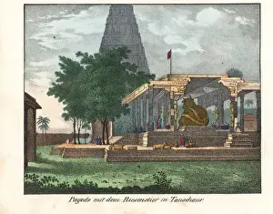 Thanjavur Prints: Brihadeeswara Temple in Thanjavur, India