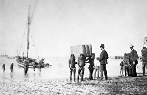 Images Dated 19th October 2009: Bringing goods ashore - Port Elizabeth, South Africa