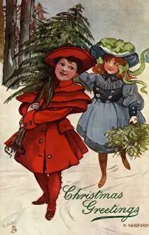 Bringing home the tree by Hilda Dix Sandford