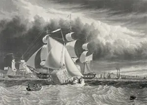 Brisk Prints: A brisk gale, bay of New York