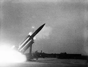 Bristol Bloodhound surface-to-air missile is launched