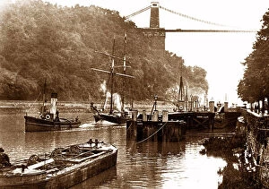 Suspension Collection: Bristol Clifton Suspension Bridge early 1900s