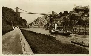 Isambard Gallery: Bristol - Clifton Suspension Bridge from the Riverbank