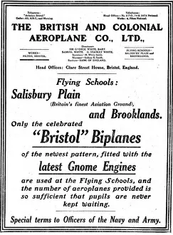 Brooklands Prints: Bristol Flying Schools Are At Salisbury Plain & Brooklands