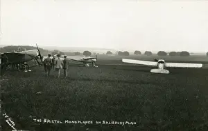 Monoplanes Prints: Bristol-Prier and Coanda Monoplanes on Salisbury Plain