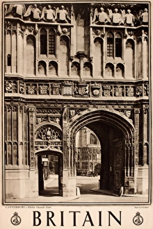 Images Dated 1st March 2013: Britain poster, Canterbury, Christ Church Gate