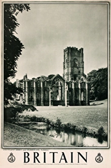 Images Dated 1st March 2013: Britain poster, Fountains Abbey near Harrogate, Yorkshire