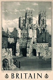 Images Dated 1st March 2013: Britain poster, York Minster and Bootham Bar
