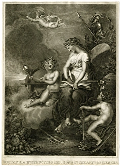 Images Dated 9th January 2017: Britannia Instructing Her Sons in the Arts & Sciences