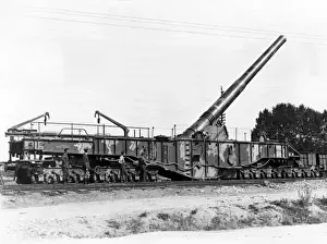 British 14 inch gun on railway mounting, WW1