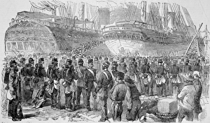 Images Dated 5th October 2004: The British 34th Regiment leaving the Crimea, 1856