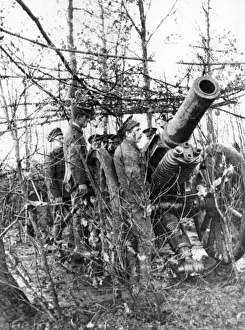 British 6 inch Howitzer, Ploegsteert Wood, Flanders, WW1