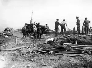British 8 inch Howitzer in action, Longueval, France, WW1