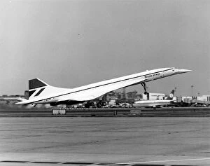 1976 Collection: British Airways Concorde G-BOAC takes-off - Heathrow