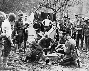 British and American troops playing cards, WW1