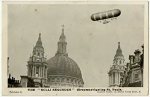 Blimp Prints: British Army Dirigible No 1, Nulli Secundus, over St. Paul s