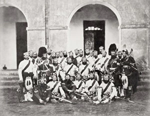 Highlanders Collection: British army in India - NC officers 93rd Highlanders 1864