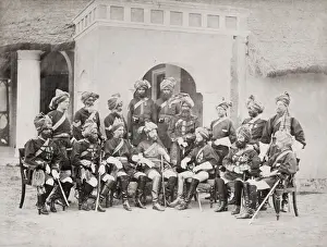 1871 Prints: British army India, officers of 12th Bengal Cavalry 1871