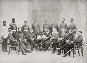 Cafeteria Prints: British army in India - officers of the 17th Native Infantry