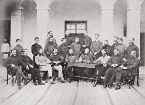 British army India officers of the 58th Regiment 1869