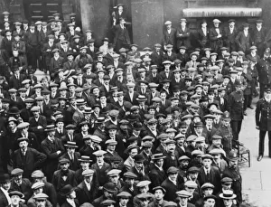 Enlisted Prints: British Army recruits waiting for pay, 1914