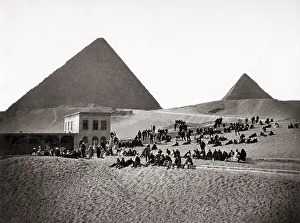 Sphinx Prints: British army regiment at the Sphinx, Egypt, c. 1880 s
