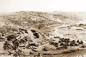 British Army transport park in the Judean Hills during WW1