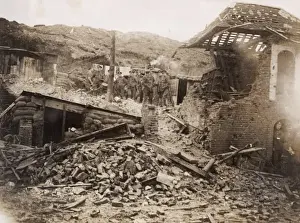 Artillerymen Prints: British artillerymen outside a dugout, Western Front, WW1
