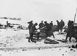 Artillerymen Prints: British artillerymen sorting shells, Western Front, WW1