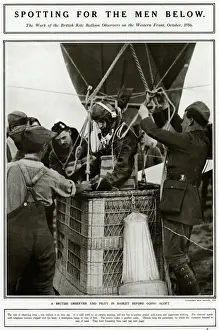 Observer Prints: British balloon observer on the Western Front