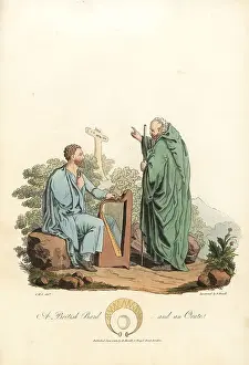 Bard Prints: British Bard and an Ovate, Druidic priests, of the pre-Roman era