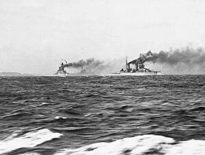 Images Dated 20th September 2011: British battle cruisers HMS Tiger and HMS Lion, WW1