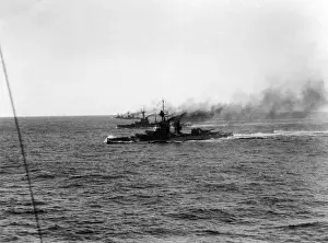 British battleships at sea, WW1