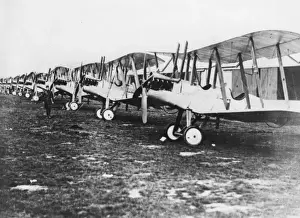 Be2c Prints: British BE2C biplanes on an airfield, Gosport, WW1