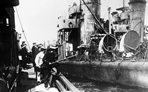 Scapa Prints: British Boarding Party alongside a German warship